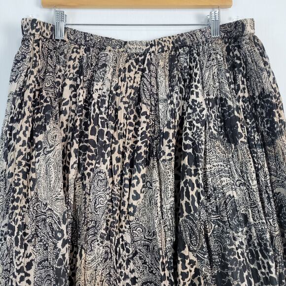 New Direction Mixed Print Pull-on Skirt size 3X brown black animal print boho - Picture 2 of 7